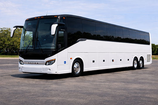 56-passenger charter bus available for charter in San Mateo, CA